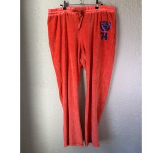 Vintage Y2K Apple Bottoms Velour Jogger Track Pants 1X Sequin Logo Juicy Style